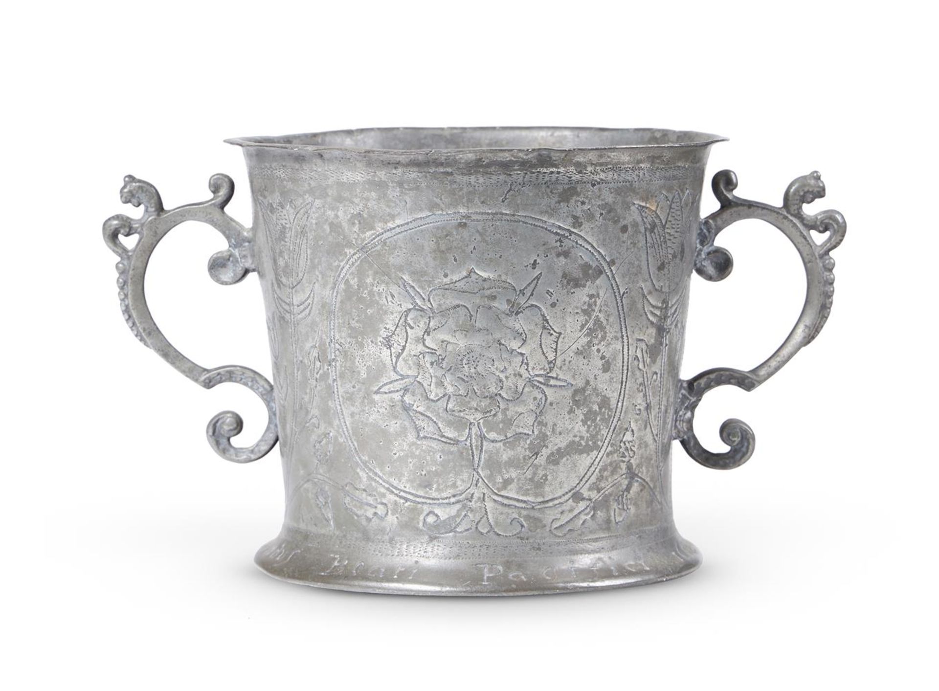 A CHARLES II PEWTER LOVING CUP, DATED 1662 - Bild 2 aus 7