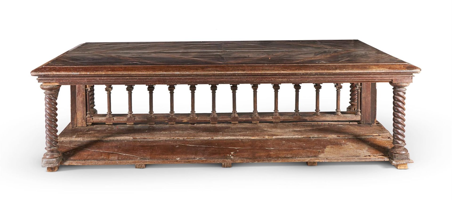 AN WALNUT LIBRARY TABLE, ITALIAN, LATE 16TH/EARLY 17TH CENTURY AND LATER