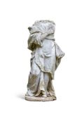 A FRAGMENTARY CARVED MARBLE FIGURE OF LADY GRACE PIERREPOINT, EARLY 18TH CENTURY