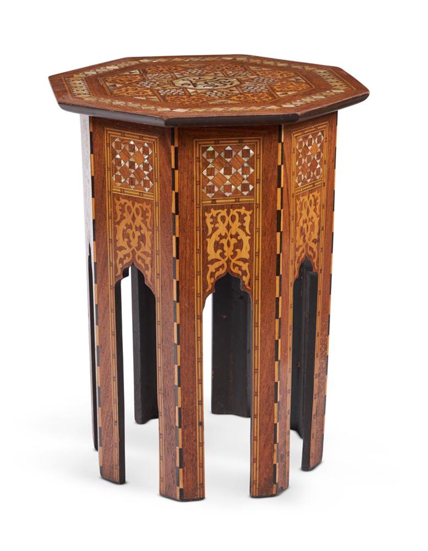 Y A SYRIAN WALNUT AND MOTHER OF PEARL INLAID OCTAGONAL TABLE, SECOND HALF 20TH CENTURY - Image 2 of 2
