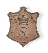 AN EDWARDIAN SILVER SHIELD WITH ARMORIAL CORONET