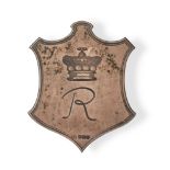 AN EDWARDIAN SILVER SHIELD WITH ARMORIAL CORONET