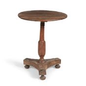 AN EARLY VICTORIAN YEW CIRCULAR TABLE, MID 19TH CENTURY