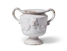 AN ENGLISH WHITE DELFT LOVING CUP, EARLY 18TH CENTURY
