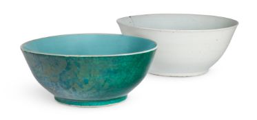 A CHINESE GREEN AND TURQUOISE GLAZED PUNCH BOWL, LATE 19TH CENTURY