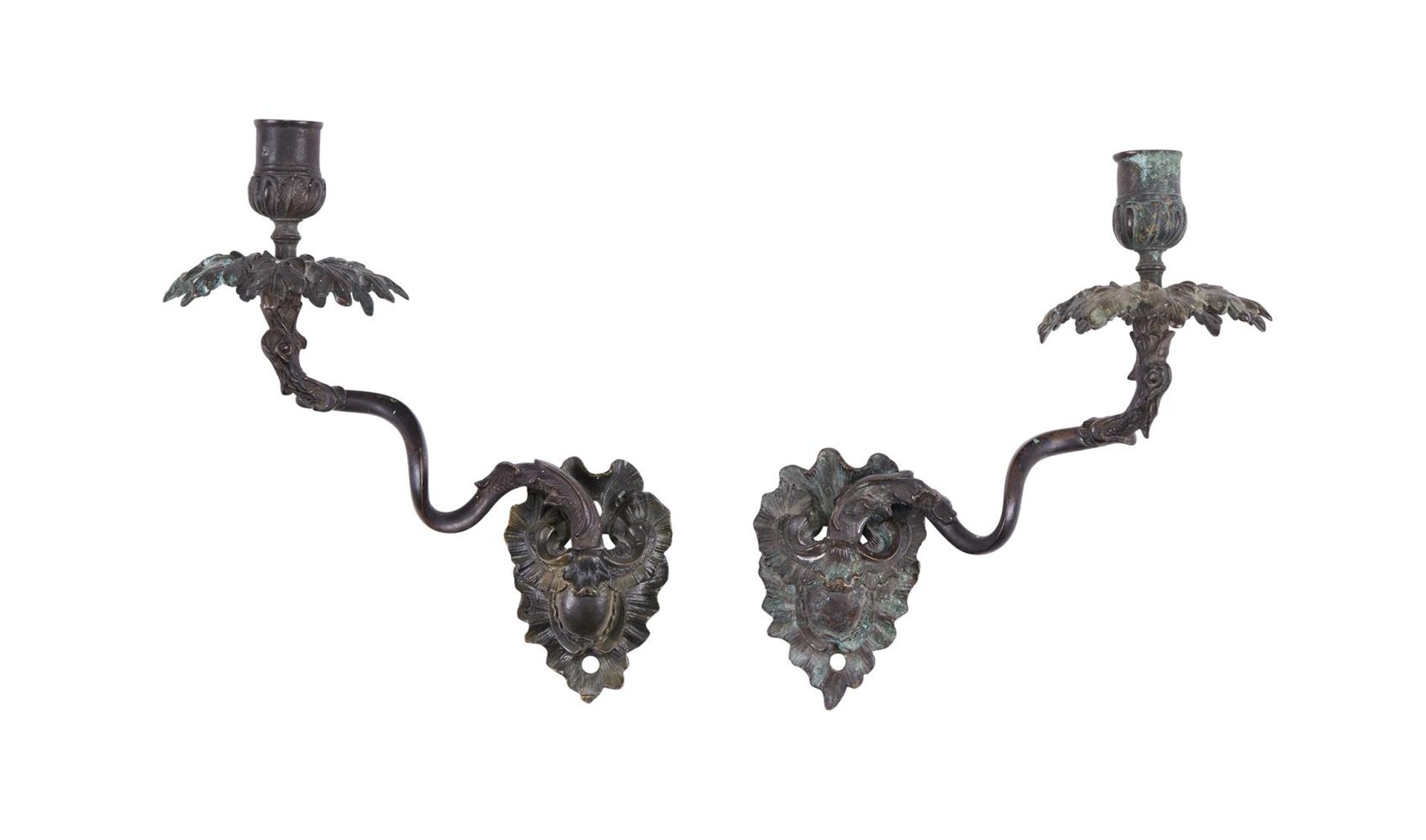 A SMALL DUTCH BRONZE FIVE LIGHT CHANDELIER, 19TH CENTURY - Image 3 of 3