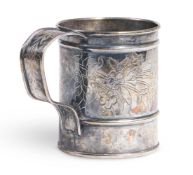 A TURKISH SILVER TANKARD, 18TH CENTURY