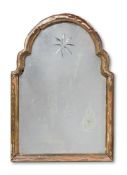 A GREEN PAINTED WALL MIRROR IN THE QUEEN ANNE STYLE, 19TH CENTURY