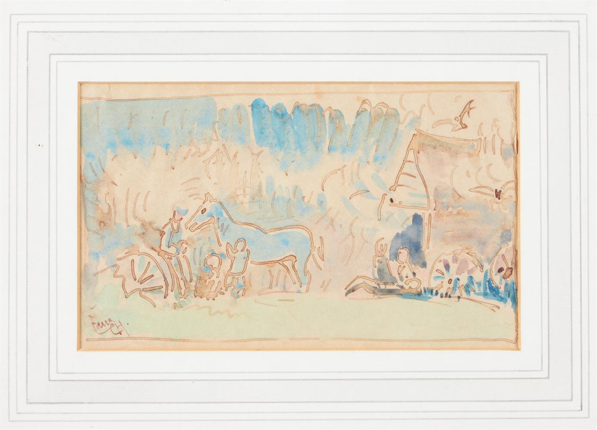 λ EDNA CLARKE HALL (BRITISH 1879-1979), A GROUP OF LANDSCAPE AND FIGURAL SKETCHES - Image 23 of 32