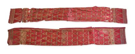 TWO NORTH INDIAN SILK EMBROIDERED PANELS, 19TH CENTURY
