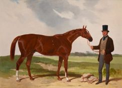 HARRY HALL (BRITISH 1814-1882), A RACEHORSE WITH ITS OWNER