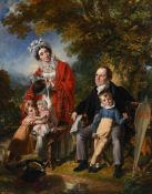 JOHN LINNELL (BRITISH 1792-1882), MR E. ERSKINE SCOTT WITH HIS WIFE AND CHILDREN