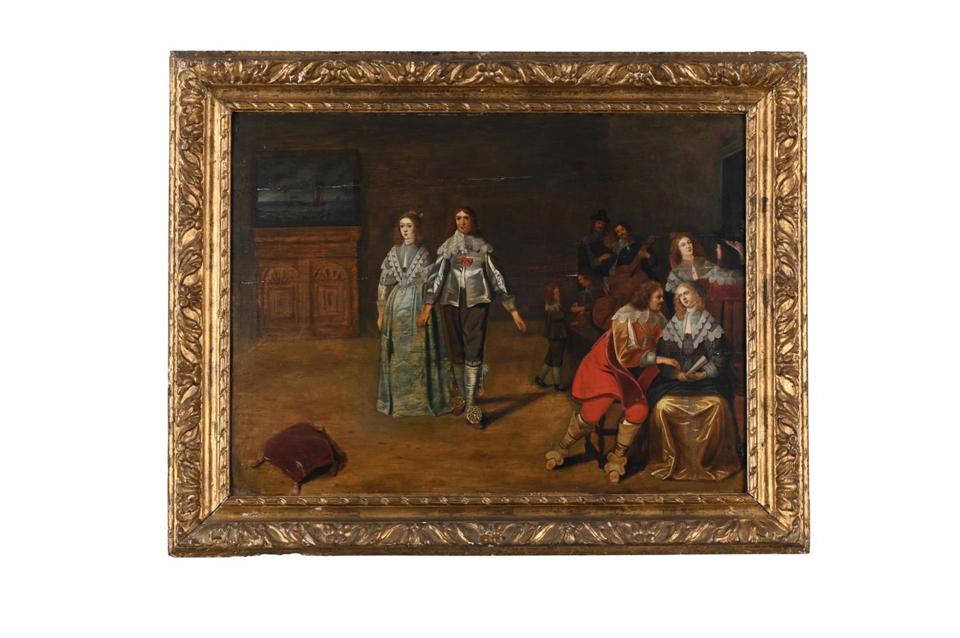 FOLLOWER OF CHRISTOFFEL JACOBZ VAN DER LAMEN, A COUPLE IN AN INTERIOR WITH OTHER FIGURES - Image 2 of 3