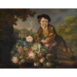 FRENCH SCHOOL (18TH CENTURY), A YOUNG BOY WITH A BASKET OF FLOWERS