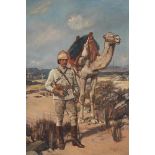 LOWES CATO DICKINSON (ENGLISH 1819-1908), A SOLDIER WITH A CAMEL