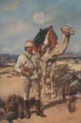 LOWES CATO DICKINSON (ENGLISH 1819-1908), A SOLDIER WITH A CAMEL
