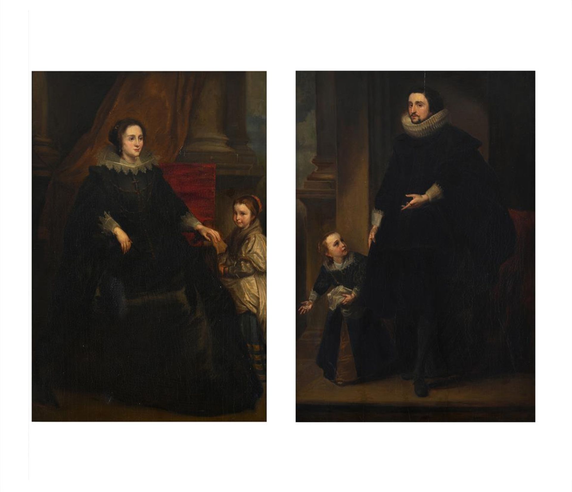 AFTER SIR ANTHONY VAN DYCK, A MOTHER AND DAUGHTER; A FATHER AND SON (2)