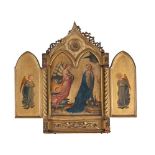 FLORENTINE SCHOOL (19TH CENTURY), TRIPTYCH: THE ANNUNCIATION (CENTRAL PANEL) WITH TWO SAINTS
