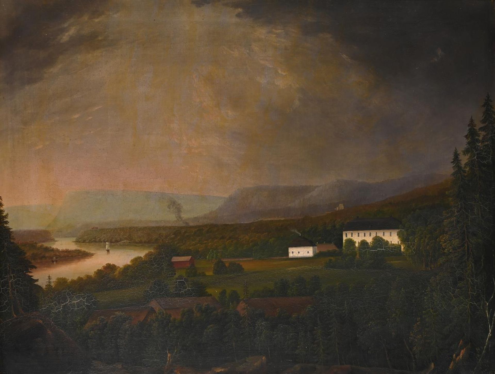 SWEDISH SCHOOL (19TH CENTURY), THE COUNTRY HOUSE OF HOLM SATERI IN AN EXTENSIVE LANDSCAPE