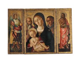 MANNER OF BERNARDINO FUNGAI, MADONNA AND CHILD WITH SAINTS