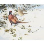 λ RODGER MACPHAIL (BRITISH B. 1953), PHEASANTS IN THE SNOW