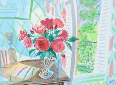 λ NICHOLAS HELY HUTCHINSON (BRITISH B. 1955), FRENCH ROSES IN CHATEAU LATOUR