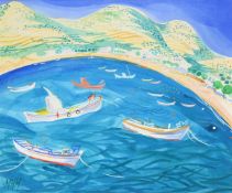 λ NICHOLAS HELY HUTCHINSON (BRITISH B. 1955), SIFNOS FISHING BOATS