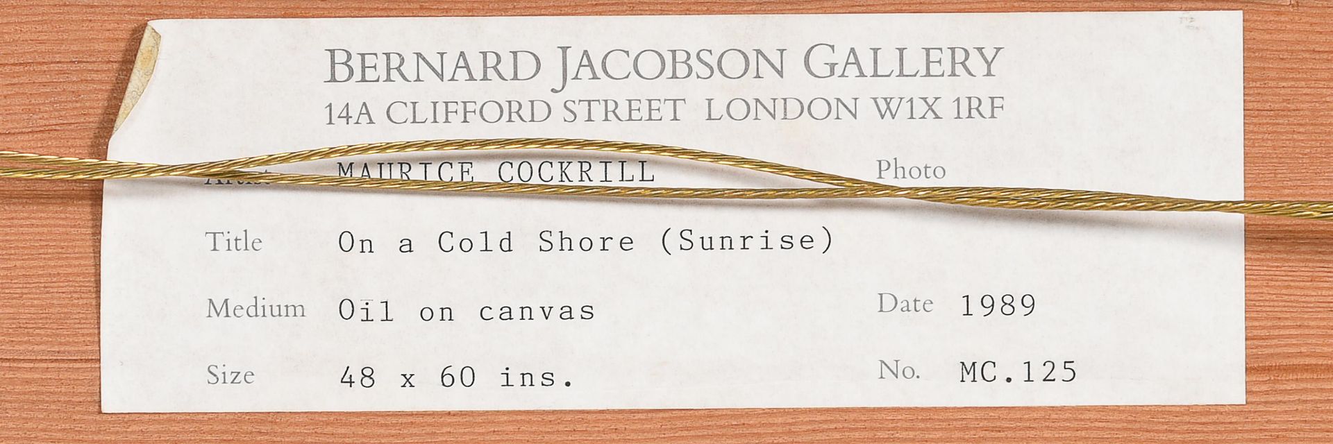 λ MAURICE COCKRILL (BRITISH 1936-2013), ON A COLD SHORE (SUNRISE) - Bild 5 aus 5