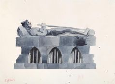 λ EDWARD BURRA (BRITISH 1905-1976), SKETCH FOR A KNIGHT'S TOMB, 'DON QUIXOTE'