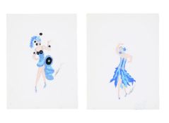 λ ERTÉ (FRENCH 1892-1990), RHAPSODY IN BLUE: THE ROCKETTS; DANCER GIRLS (2)