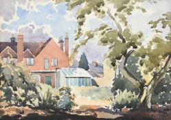 λ WALTER STEGGLES (BRITISH 1908-1997), THE GARDEN AT THE HEART IN HAND, BOURNE END