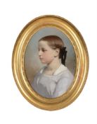 FRENCH SCHOOL (19TH CENTURY), STUDY OF A YOUNG GIRL WEARING A BLACK BOW
