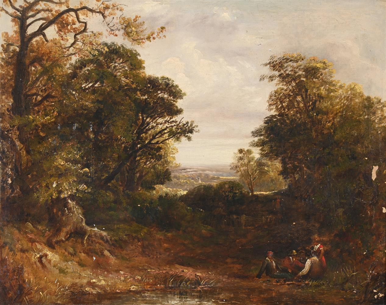 ENGLISH SCHOOL (19TH CENTURY), FIGURES RESTING IN A LANDSCAPE - Image 2 of 3