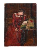 CONTINENTAL SCHOOL (19TH CENTURY), PORTRAIT OF A LADY READING, TOGETHER WITH ANOTHER (2)