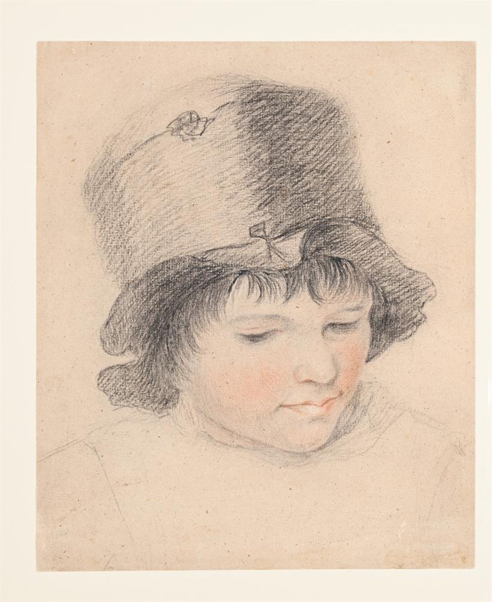 CIRCLE OF JACQUES LAURENT AGASSE (SWISS 1767-1849), STUDY OF A HEAD OF A BOY WITH A BLACK HAT - Bild 2 aus 3