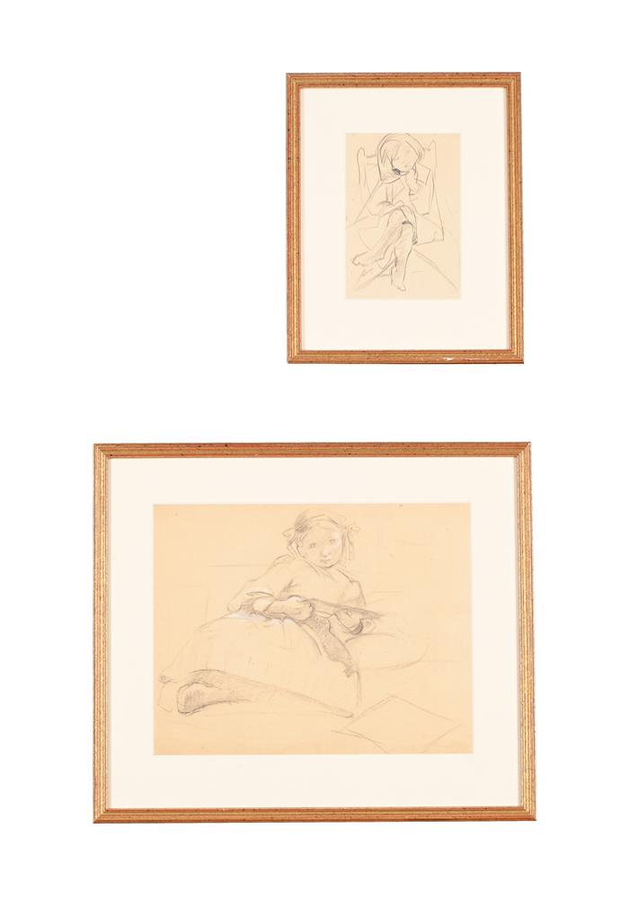MABEL ALINGTON ROYDS (BRITISH 1874-1941), STUDY OF A GIRL SEATED; STUDY OF A GIRL READING - Image 2 of 4