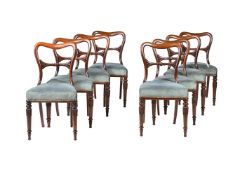 Y A SET OF EIGHT GEORGE IV ROSEWOOD DINING CHAIRS