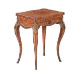 Y A FRENCH KINGWOOD PARQUETRY AND GILT METAL MOUNTED OCCASIONAL TABLE