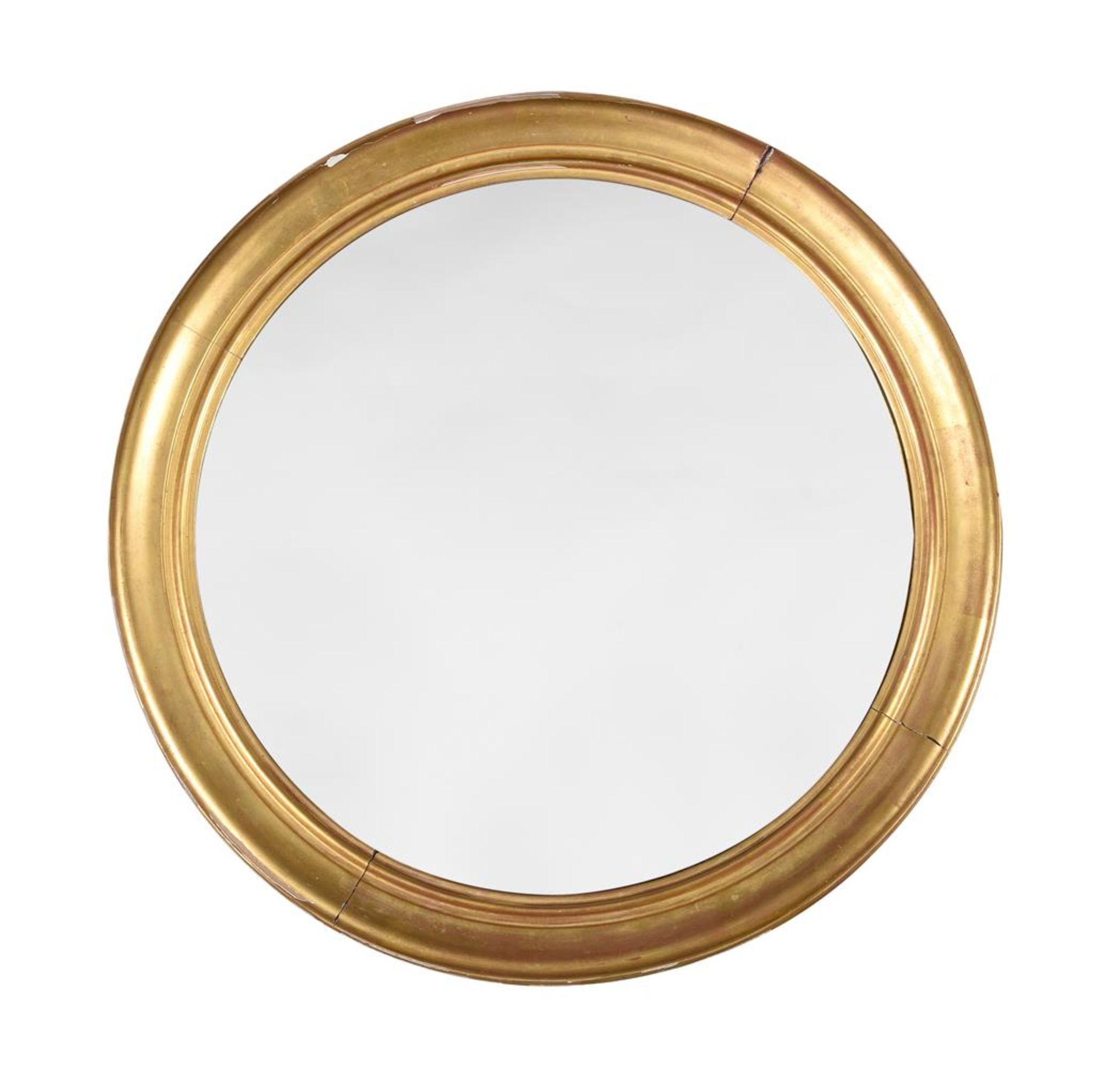 A GILTWOOD CONVEX WALL MIRROR