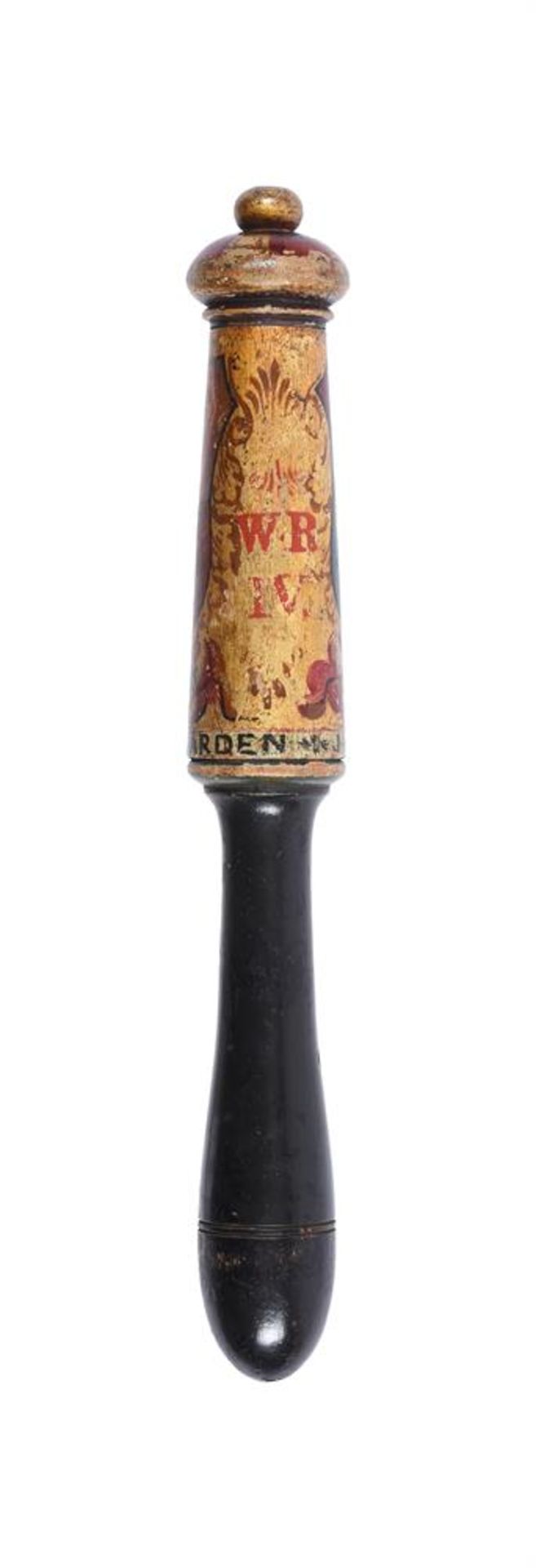 A WILLIAM IV PAINTED WOOD TRUNCHEON - Image 2 of 2