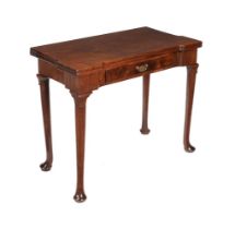 A GEORGE II MAHOGANY FOLDING TEA TABLE