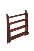 A FLIGHT OF LATE VICTORIAN MAHOGANY WALL SHELVES