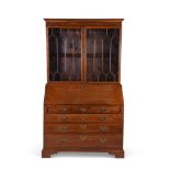 A GEORGE III OAK BUREAU BOOKCASE