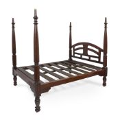 Y AN ANGLO INDIAN ROSEWOOD FOUR POSTER BED