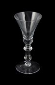 A BALUSTER WINE GLASS