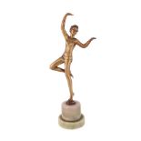 A GILT BRONZE MODEL OF A DANCER IN ART DECO STYLE