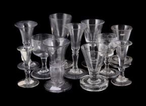 ELEVEN VARIOUS FIRING AND DRAM GLASSES