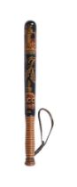 AN EDWARDIAN PAINTED WOOD TRUNCHEON