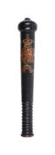 A WILLIAM IV PAINTED WOOD TRUNCHEON