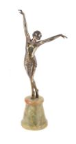 JOSEF LORENZL (ALIAS R LOR), AN ART DECO SILVERED BRONZE MODEL OF A LADY